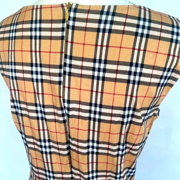Burberry plaid vibes dress w lining and zipper- full skirt pretty tailoring - Picture 10 of 11